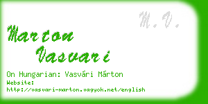 marton vasvari business card